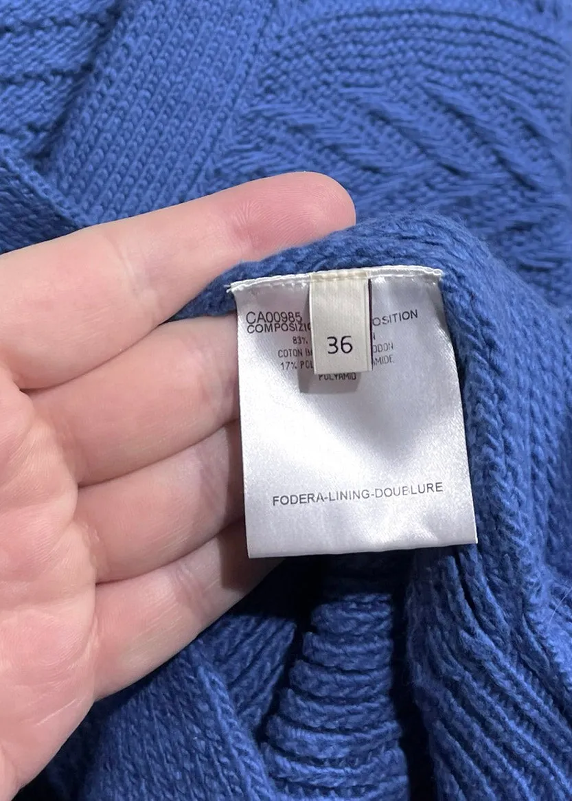 Stella McCartney Cerulean Blue Oversized Chunky Cardigan