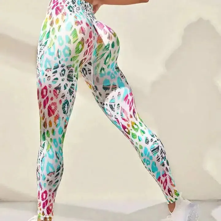 Tie Dye Seamless Leggings Women High Waist Tights for Yoga