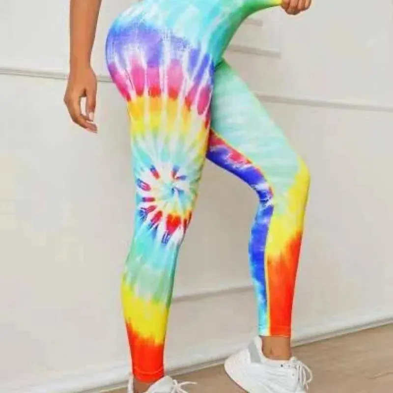 Tie Dye Seamless Leggings Women High Waist Tights for Yoga