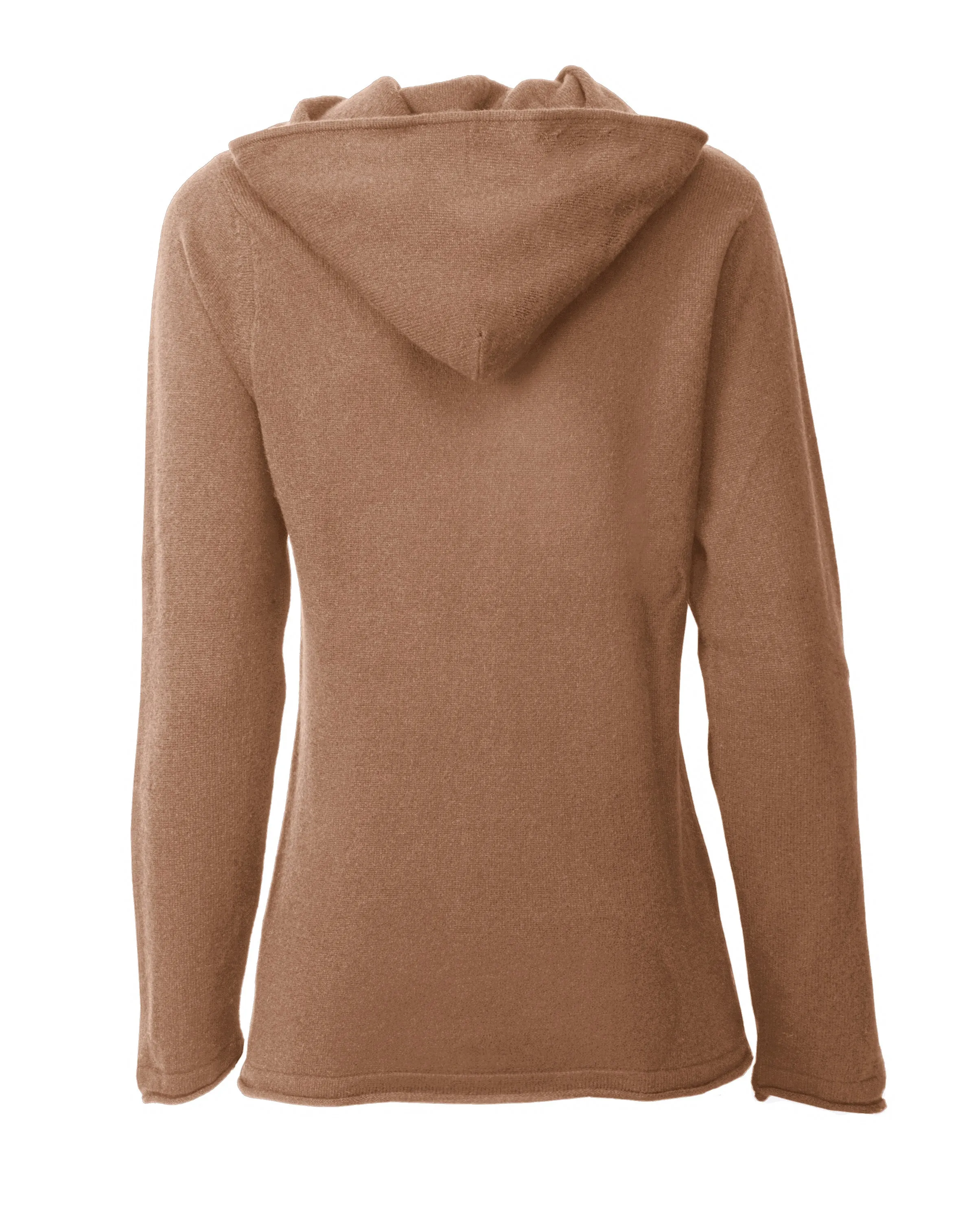 Women's Pure Cashmere Hoodie Sweater Camel