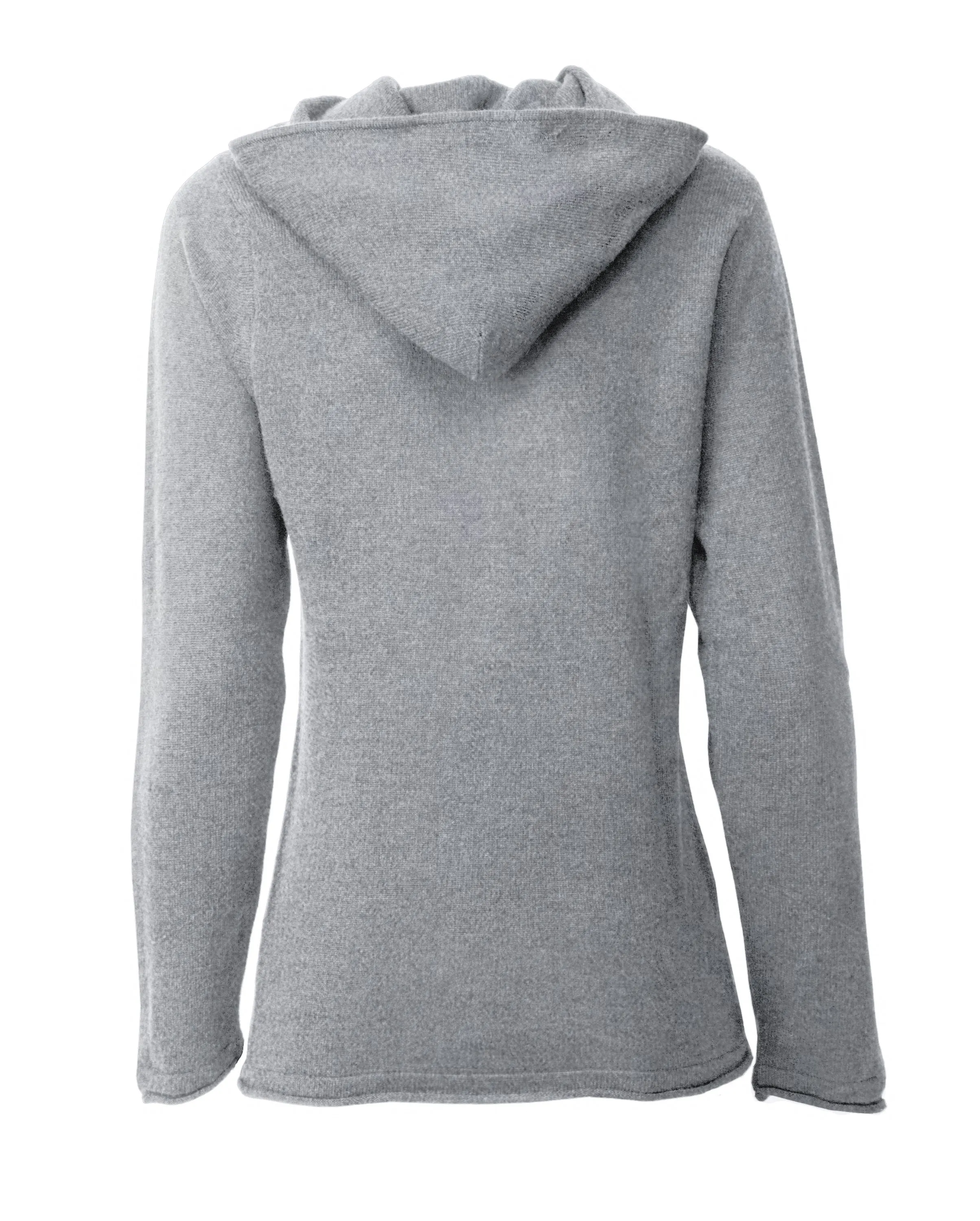 Women's Pure Cashmere Hoodie Sweater Medium Grey