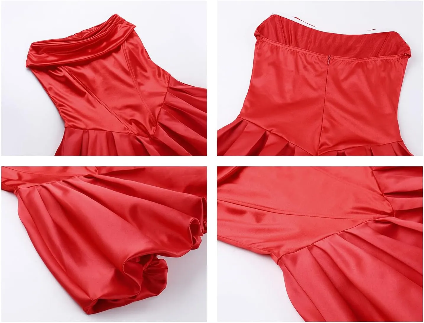 Women's Summer Strapless Bubble Mini Dress Ruched Ruffle Flowy A Line Dress Tube Top Dresses Party Clubwear