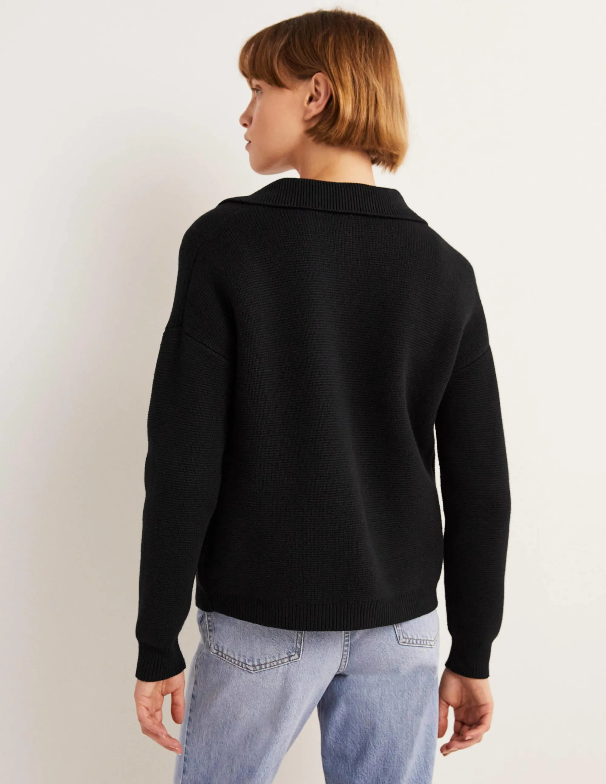 Wool Blend Cardigan-Black