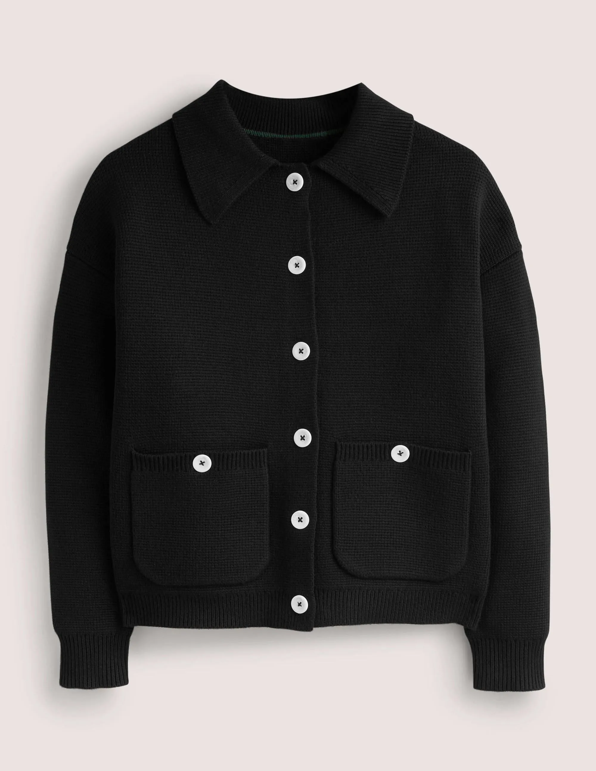 Wool Blend Cardigan-Black