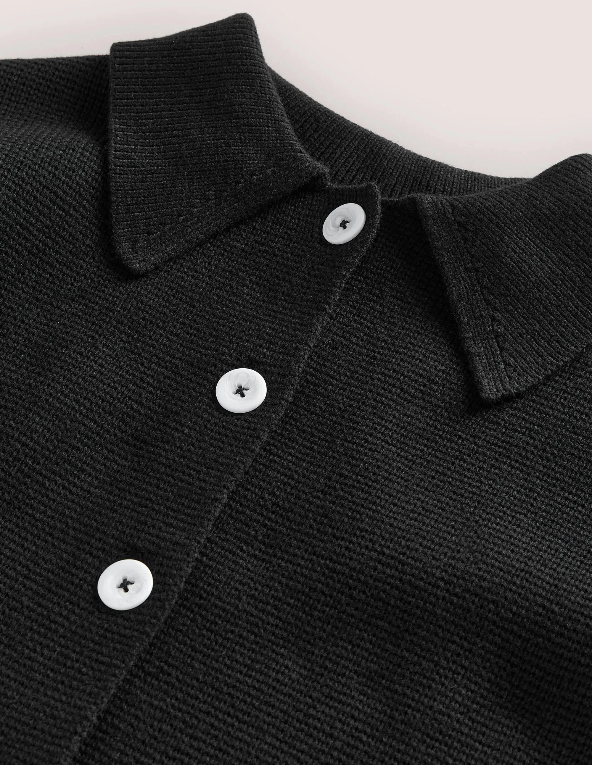 Wool Blend Cardigan-Black