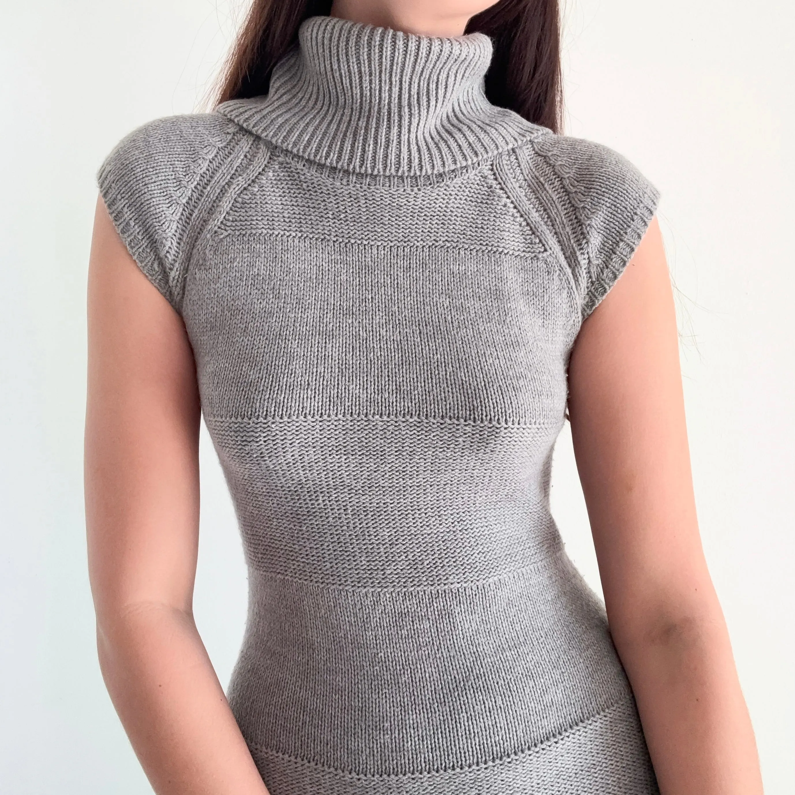 Y2K Grey Sweater Knit Mini Dress / SZ XS/S